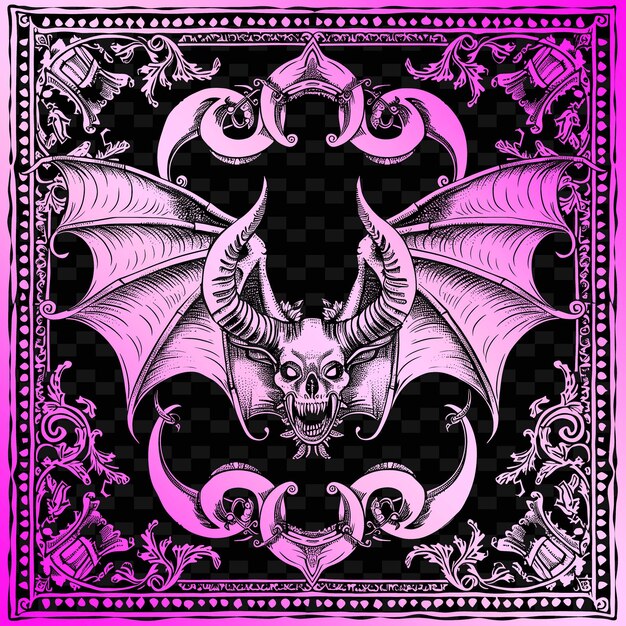 PSD un fond violet et rose avec un dragon dessus