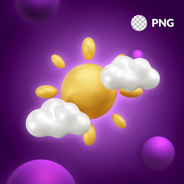 Un Fond Violet Avec Un Soleil Et Des Nuages Avec Le Mot Png Dessus.