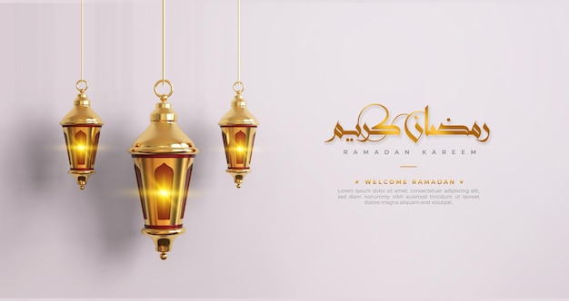 Fond de voeux islamique ramadan kareem avec des décorations de ramadan 3d