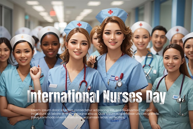 PSD fondation de la journée internationale de l'infirmière concept de la journée mondiale de l' infirmière fondation médicale soins de santé