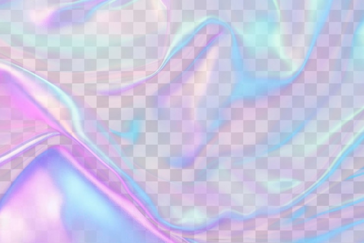 PSD fondeur transparente à effet de superposition png de tissu soyeux irisant