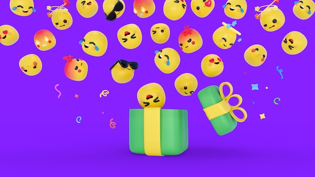 Fondo 3d con emojis