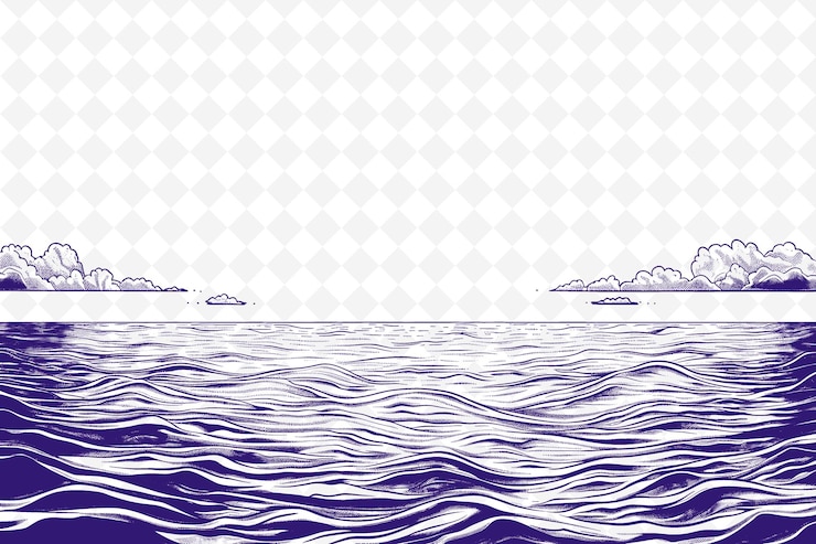 PSD un fondo abstracto azul y púrpura con un barco y las palabras el mar
