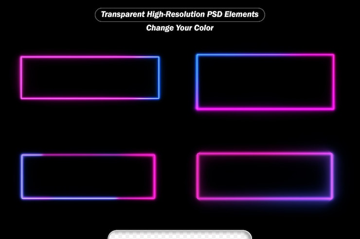PSD el fondo abstracto de la colorida línea ondulada de neón que brilla en el conjunto oscuro