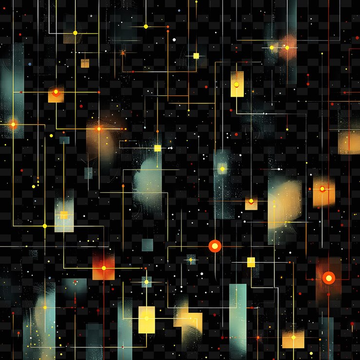 PSD un fondo abstracto colorido con muchas estrellas y puntos