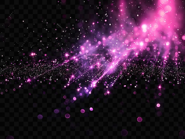 PSD un fondo abstracto colorido con partículas y estrellas púrpuras y rosas