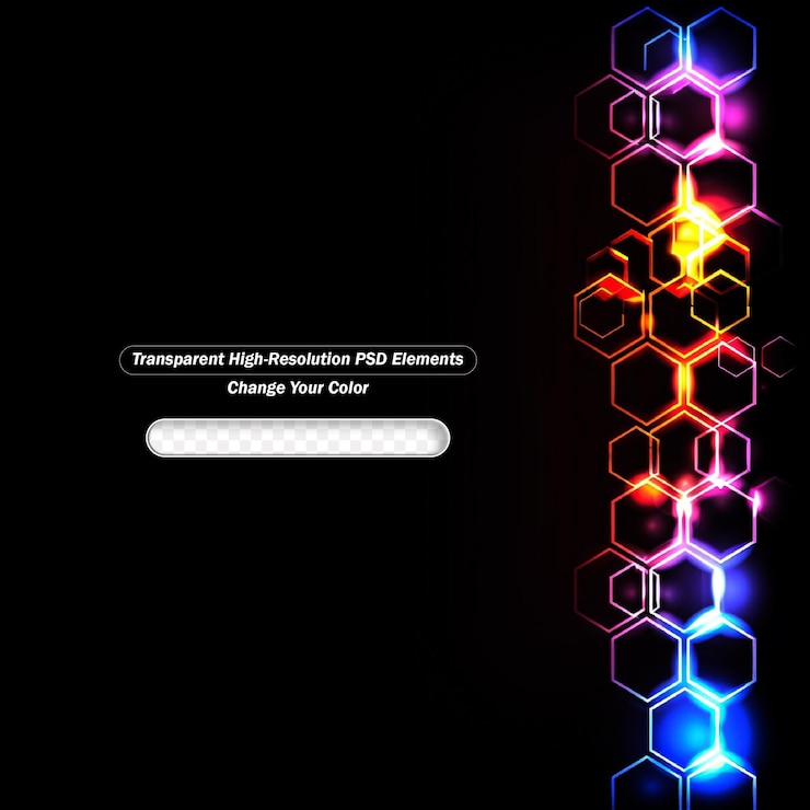 PSD fondo abstracto hexagonal geométrico con elementos poligonales simples