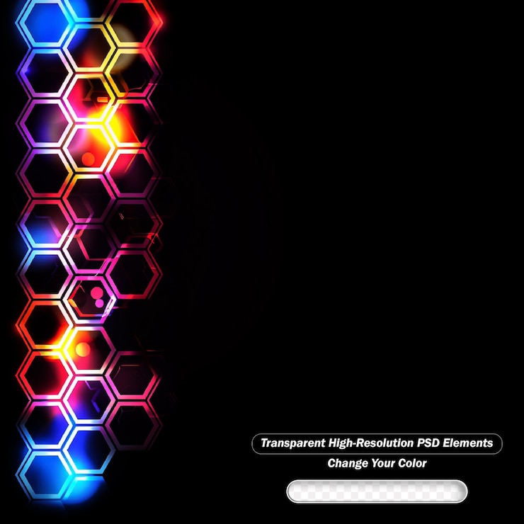 PSD fondo abstracto hexagonal geométrico con elementos poligonales simples