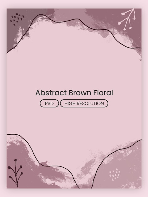 PSD fondo abstracto ilustración marrón tema floral
