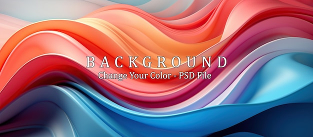 PSD fondo abstracto con líneas onduladas lisas en colores claros
