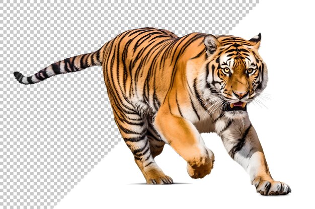 PSD el fondo aislado del tigre corriendo