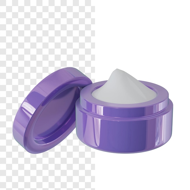 Fondo alfa de crema hidratante de tarro de crema cosmética 3d