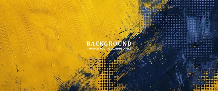 PSD un fondo amarillo y azul oscuro con puntos de medio tono en la esquina inferior derecha que crea un resumen