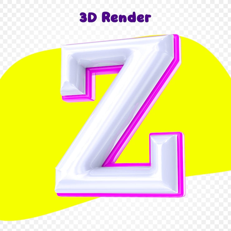 PSD un fondo amarillo con una imagen de una letra 3d z