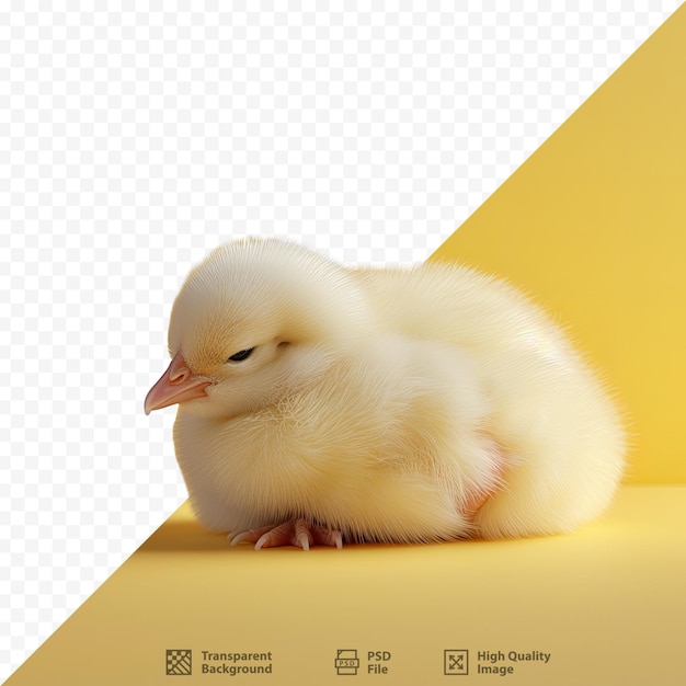 PSD un fondo amarillo con un pato sentado en él