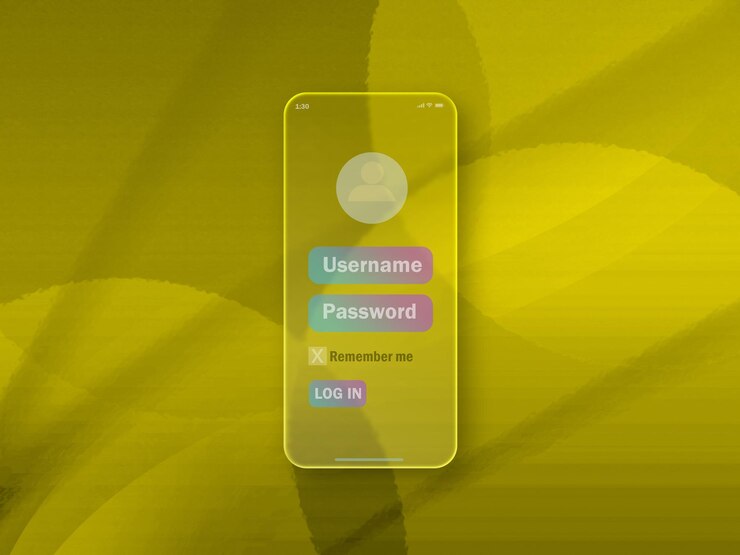 PSD un fondo amarillo con un teléfono y las palabras quot usar un mensaje quot en azul y verde