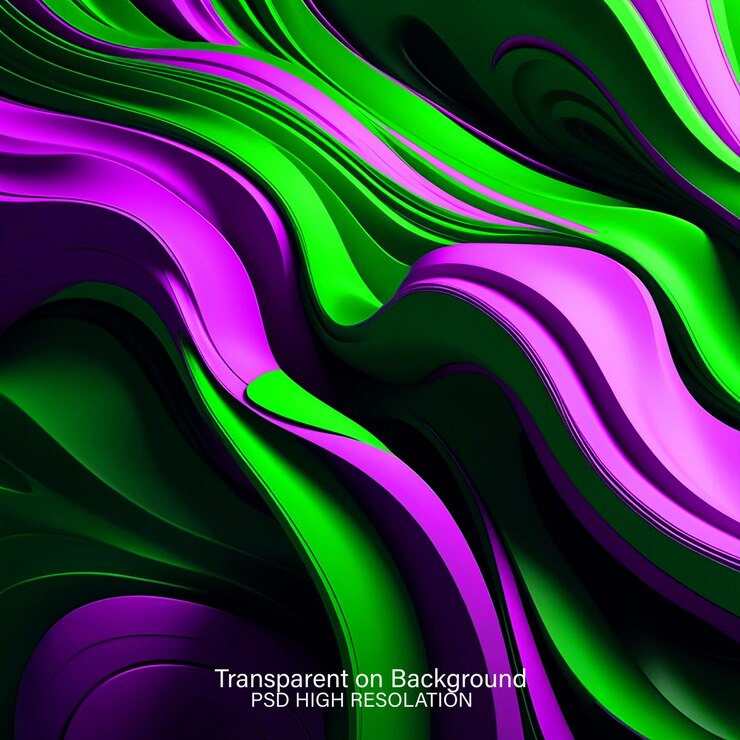 PSD fondo de arte fluido púrpura en fondo transparente