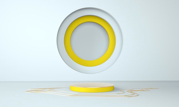 Fondo astratto 3d, podio di forma della geometria della scena simulato per l'esposizione del prodotto, illustrazione 3d.