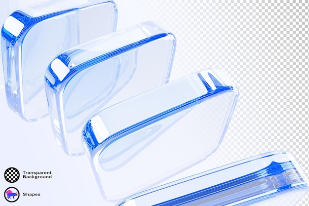 Fondo azul claro abstracto con matriz de forma de bloque transparente de vidrio Estructura de datos de tecnología digital futurista de placas cuadradas brillantes de cristal Renderizado de patrón de gradiente de línea