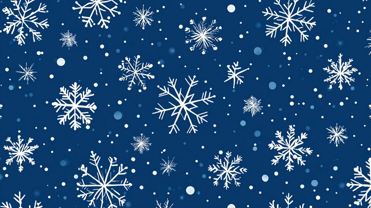 PSD un fondo azul con copos de nieve y copos de nieve
