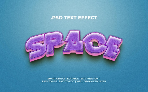 fondo azul con efecto de texto de espacio
