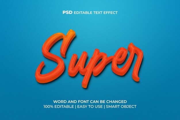 Un fondo azul con la palabra súper efecto.