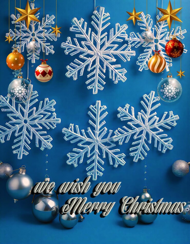 PSD un fondo azul con una tarjeta de felicitación que dice que le deseamos felices saludos
