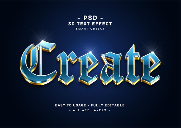 PSD un fondo azul con el texto creado.