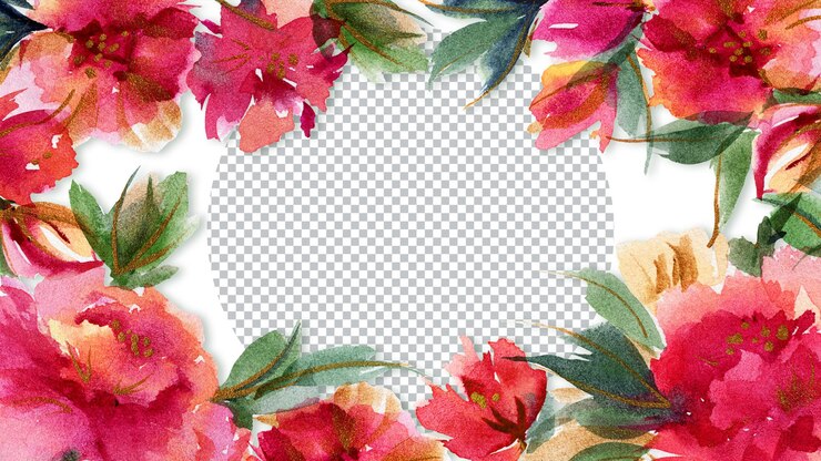 PSD fondo de banner de acuarela floral abstracto de peonía rosa decoración brillante ditsy floral para tarjetas