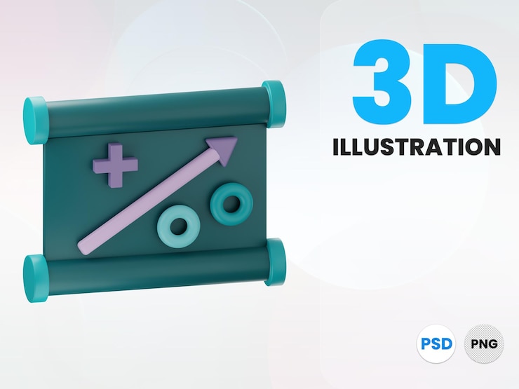 PSD fondo de banner de concepto de negocio de ilustración 3d de estrategia