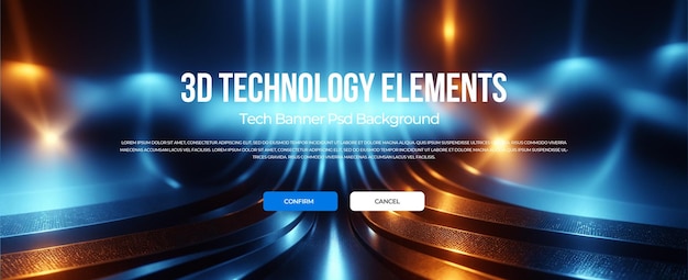 Fondo de banner de tecnología 3D