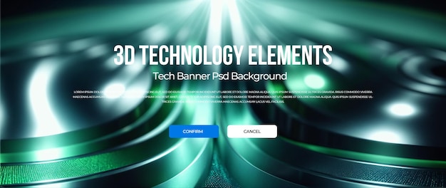 PSD fondo de banner de tecnología 3d