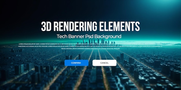 PSD fondo de banner de tecnología 3d