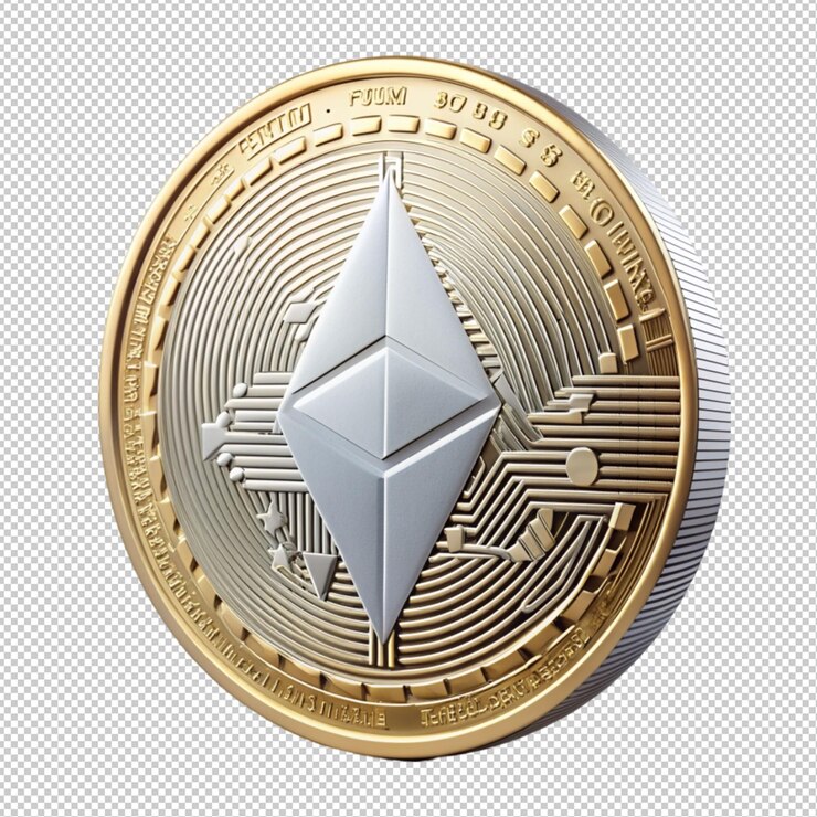 PSD fondo de bitcoin con una moneda de oro brillante
