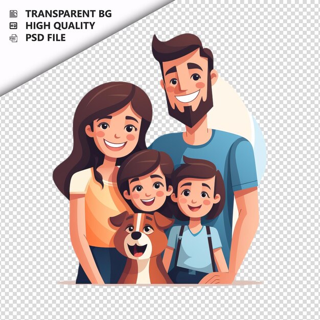 PSD el fondo blanco de clean american family flat icon style es