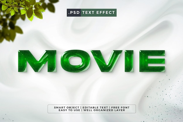 El fondo blanco es el estilo de la tendencia de texto 3D de la película moderna.