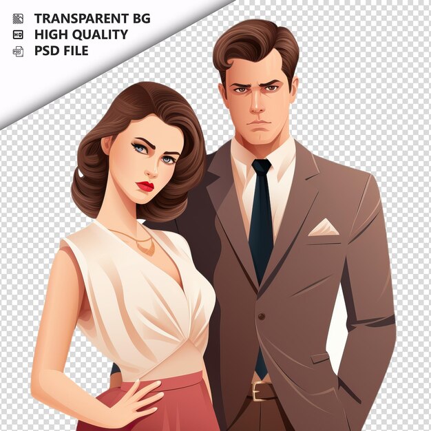 PSD el fondo blanco del estilo arrogant white couple flat icon es