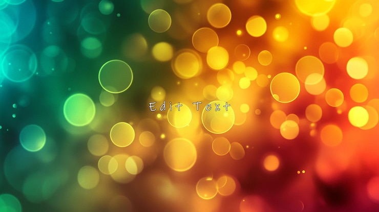 PSD fondo bokeh abstracto con círculos brillantes de color amarillo azulado y naranja