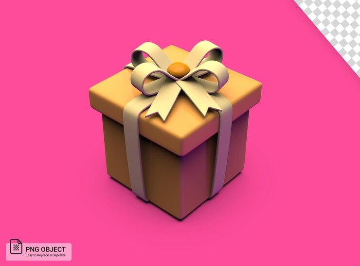 Fondo de caja de regalo 3D frontal superior rosa