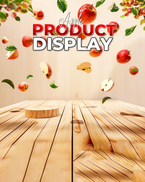 PSD fondo del cartel promocional del producto con manzana