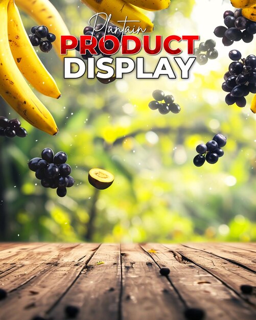 PSD fondo del cartel promocional del producto con plantain