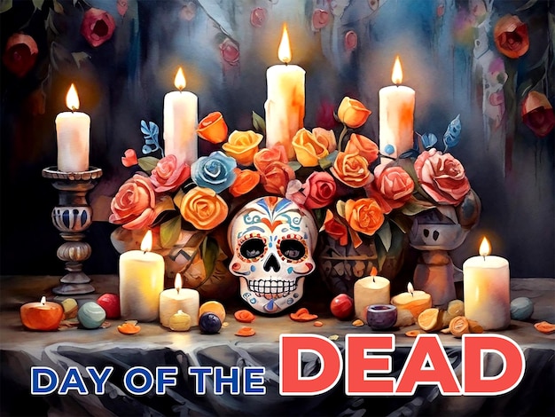 PSD fondo de la celebración del día de los muertos