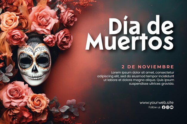 PSD fondo de celebración del día de muertos