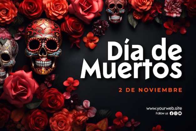 PSD fondo de celebración del día de muertos