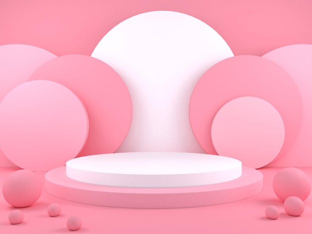 Fondo de color pastel de podio geométrico mínimo para la presentación del producto ilustración de representación 3d