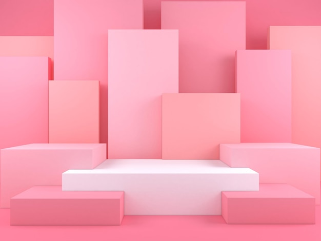 Fondo de color pastel de podio geométrico mínimo para la presentación del producto ilustración de representación 3d