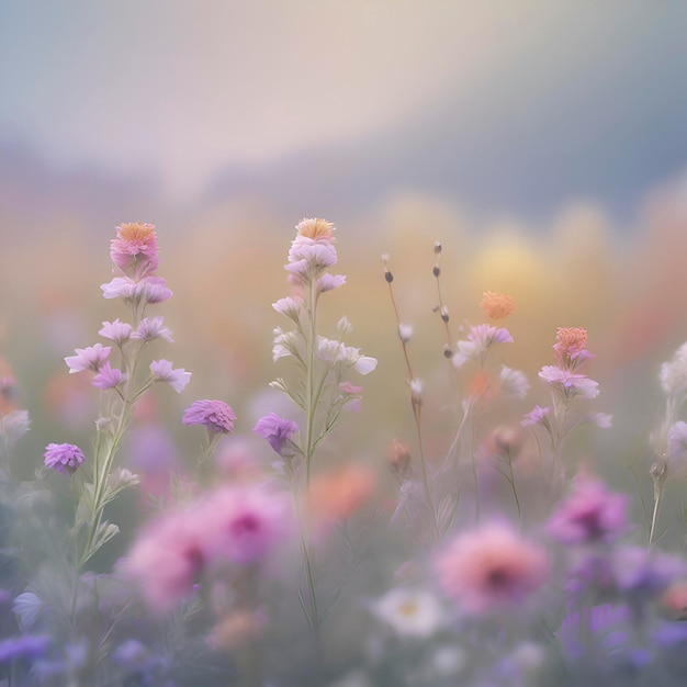 PSD el fondo de un colorido campo de flores silvestres