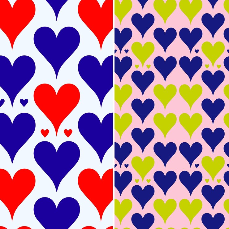 PSD un fondo colorido con corazones de diferentes colores