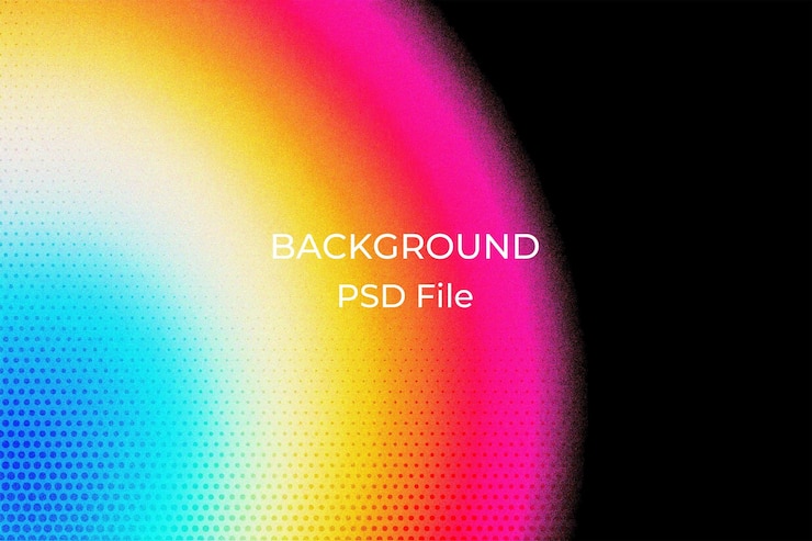 PSD un fondo colorido con un fondo de color arco iris y un círculo de color arko iris