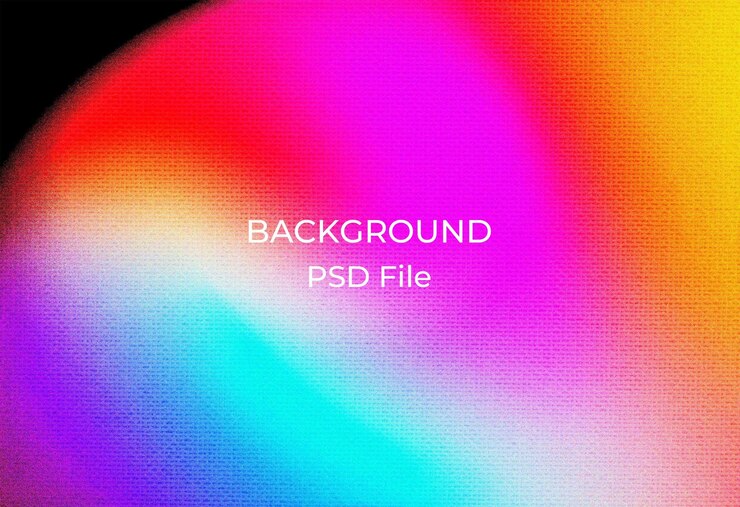 PSD un fondo colorido con las palabras retroiluminadas en él